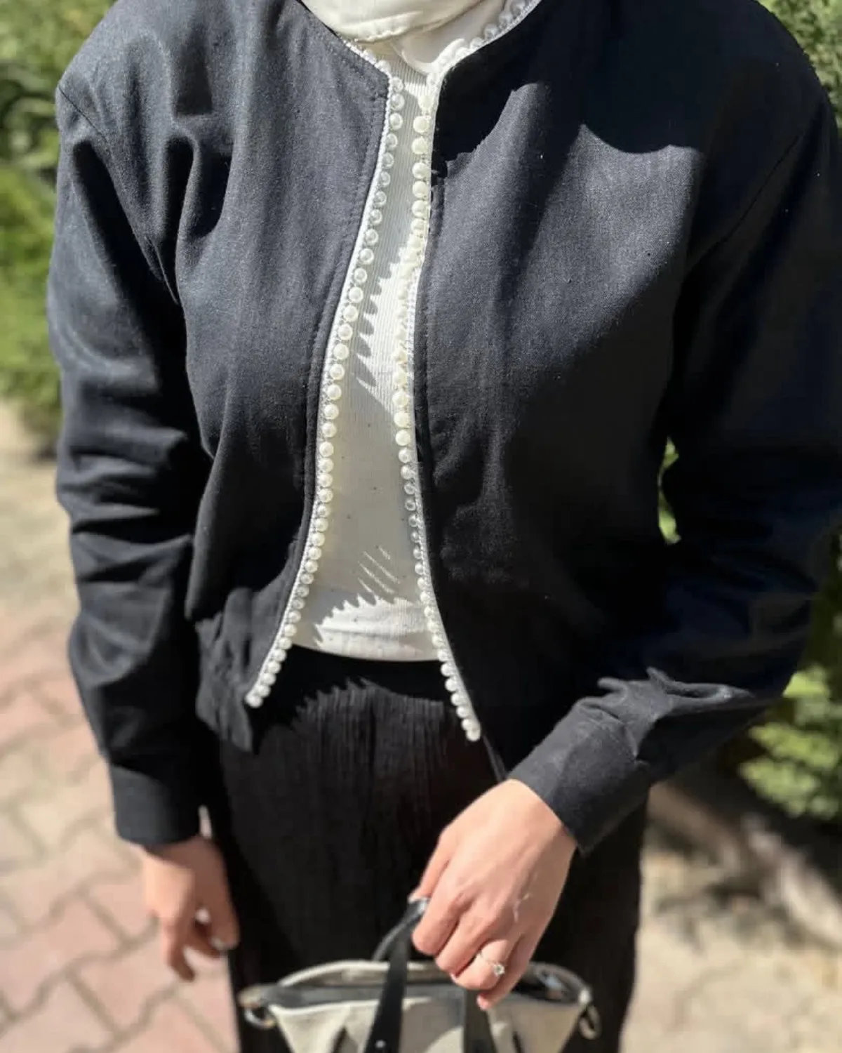 İnci detaylı Ceket