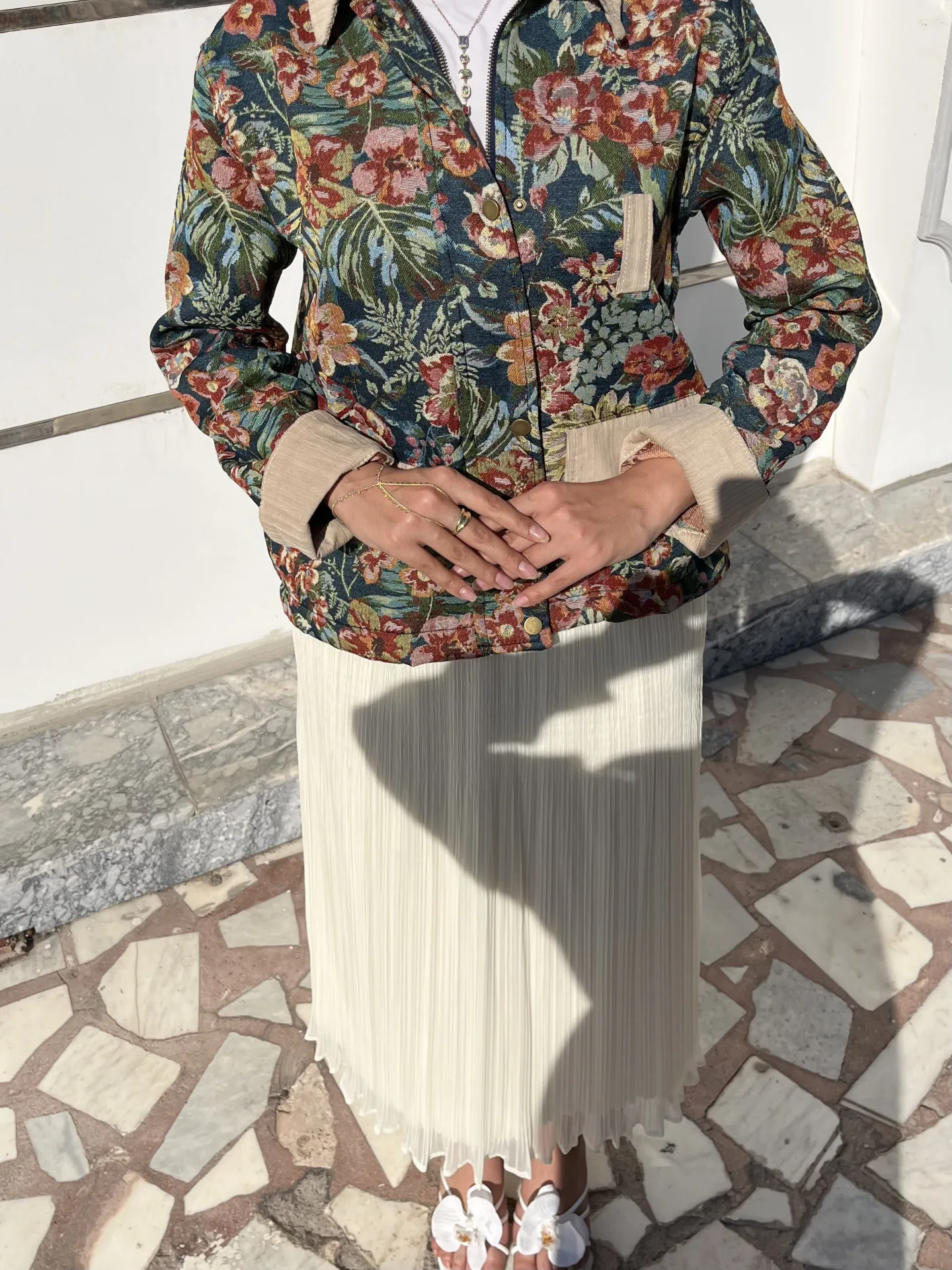 Çiçek desenli Ceket